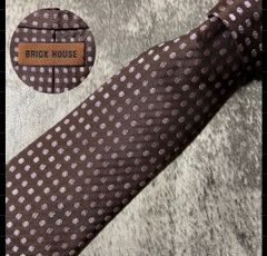 BRICK HOUSE ブリックハウス パープル ドット シルク ネクタイ[MSE375]