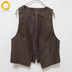 レリアン Leilian ベスト ジレ ビーズ スリット ブラウン系 レディース [a995422]