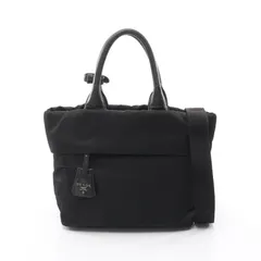 プラダ PRADA ハンドバッグ ブラック ナイロン レザー 2wayショルダー レディース Used B