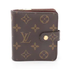 ルイ・ヴィトン LOUIS VUITTON 二つ折り財布 コンパクトジップ M61667 PVCコーティングキャンバス コンパクト・ジップ レディース Used B