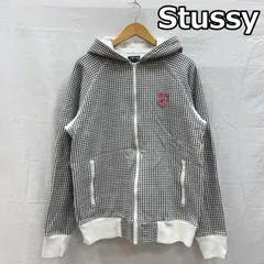 ステューシー SSリンク ロゴ チェック柄 ジップアップ フーディ スウェット パーカー メンズ M ISItems【USED】【古着】【中古】50153784