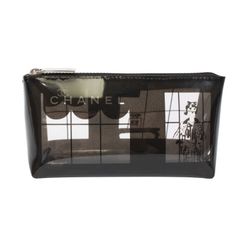 CHANEL ポーチ ブラック クリア ギャランティカード有り - メルカリ