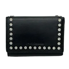 J&MDavidson(ジェイ&エムデヴィッドソン) 3つ折り財布 フォールド ウォレット ウィズ クリスタル SFLW-2XX-SCXX 黒 Wホック レザー