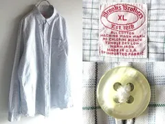 希少 USA製 ビンテージ Brooks Brothers ブルックスブラザーズ チェックシャツ BDシャツ XL ライトブルー 大きいサイズ