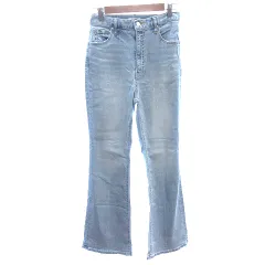 スライ SLY デニムパンツ ジーンズ フレア ワイド 26 M-L 水色 ライトブルー /AU