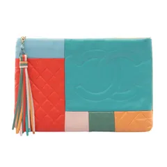 シャネル CHANEL セカンドバッグ クラッチバッグ デカココマーク マトラッセ マルチ ラムスキン（羊革） ココマーク パッチワーク クラッチバッグ レディース