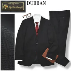 【高級】 ダーバン DURBAN ロロピアーナ Loro Piana シャドーストライプ柄 シングル 2B スーツ セットアップ 上下 テーラードジャケット スラックスパンツ 春夏 A6 ブラック メンズ