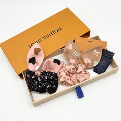 LOUIS VUITTON ルイヴィトン シュシュ・セット ゲーム・オン ピンク ブラック ベージュ マルチカラー ハート モノグラム M78431 レディース【中古】Aランク　1_155