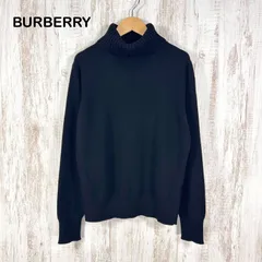 BURBERRY LONDON バーバリーロンドン ホースロゴ刺繡 カシミヤ100％ タートルネック ロングスリーブ ニット セーター ブラック レディース トップス 大きいサイズ