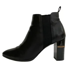 LANVIN en Bleu(ランバンオンブルー) ショートブーツ 23 1/2 レディース - 黒 ラインストーン/サイドゴア レザーのサムネイル