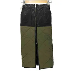 コースタイル KOH.STYLE フェイクレザー ナイロン 切替 キルティング スカート レディース JPN：S 