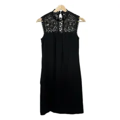 theory(セオリー) ワンピース サイズ2 S レディース美品  - 黒 ノースリーブ/ひざ丈/レース