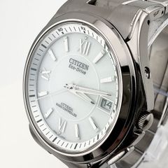 452 稼動 CITIZEN 時計 ATTESA ホワイト チタン 電波ソーラー - メルカリ