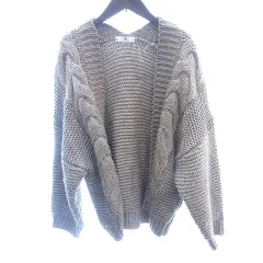 アーバンリサーチ サニーレーベル URBAN RESEARCH Sonny Label ニット カーディガン トッパー ケーブル 長袖 F 茶 ブラウン /AU