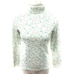 ヴェールダンス Vert Dense ニット カットソー タートルネック 長袖 総柄 2 ライトグリーン /RT