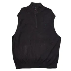 POLO RALPH LAUREN ポロ ラルフローレン ハーフジップ コットン ベスト ブラウン XLサイズ No.E993