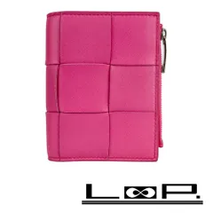 ボッテガヴェネタ ■美品■ マキシイントレチャート 二つ折り 財布 ウォレット 札入れ 小銭入れ カード入れ レザー ピンク 箱 【555664】10