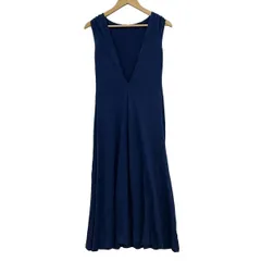 Sybilla(シビラ) ワンピース サイズM レディース - ネイビー クルーネック/ノースリーブ/ロング/麻