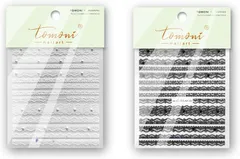 lulubelle ネイルシール 2色 レース ネイルパーツ パーツシール (ホワイト/ブラック,  縦10cmx横7cm)