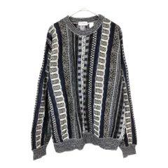 90年代 イタリア製 Norm Thompson 総柄  セーターマルチカラー(メンズ XL相当)中古 古着 X3900