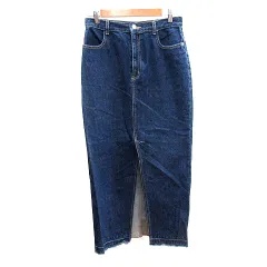 アダムエロペ Adam et Rope' タイトスカート マキシ ロング デニム カットオフ 38 M 紺 ネイビー /AU