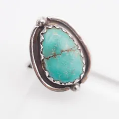 Q987 ターコイズ トルコ石 リング デザイン シルバー 指輪 ヴィンテージ 12月誕生石 9号