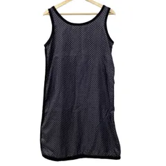 トリココムデギャルソン ワンピース サイズM レディース美品  - 黒×白 クルーネック/ノースリーブ/ロング/ドット柄