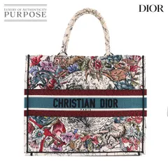 新品同様 クリスチャン ディオール Christian Dior トワル ドゥ ジュイ ブック トート ラージ バッグ キャンバス マルチカラー 90315042