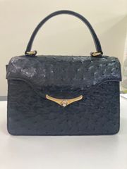 Elan オーストリッチ レザー バイカラー ハンドバッグ 極美品 - メルカリ