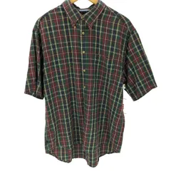 ギャップ Gap 90S OLD 紺タグ S/S タータンチェック B.D. シャツ メンズ import：L 