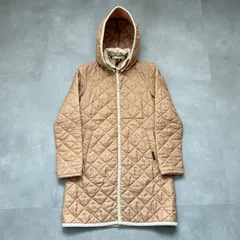 ラベンハム LAVENHAM キルティングコート イングランド製 36 ライトブラウン フード着脱 2WAY レディース アウター 美品