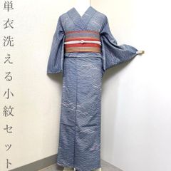 単衣 小紋 フルセット 夏着物 シャリ感 紗 流水文様 ハリと清涼感 G2 