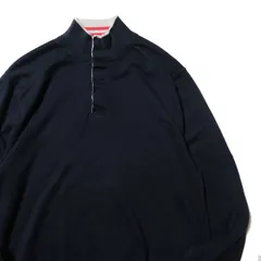 00's ブルックスブラザーズ 346 ハイネック スーピマコットン ニットセーター 紺 (XL) ネイビー 無地 ボタンネック 00年代 旧タグ オールド アメリカ古着 USED ビンテージ ヴィンテージのサムネイル