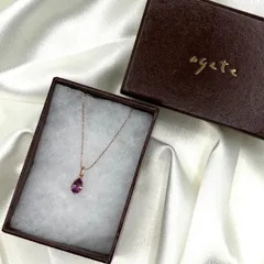 【agete】10K アメジスト ネックレス／K10／1.6g／箱付き