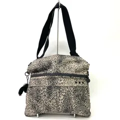 【Kipling】キプリング ショルダーバッグ ブラック系 レオパード柄 コンパクト 軽量 ★