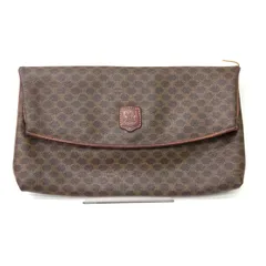 【CELINE】セリーヌ マカダム柄 フラップクラッチバッグ セカンドバッグ ヴィンテージ 訳アリ ★