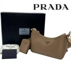 PRADA プラダ Re-Edition 2005 サフィアーノ チェーンショルダーバッグ ハンドバック 三角プレートロゴ レザー  1BH204 ★美品★