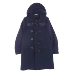 CELINE セリーヌ コート 2 8G94 4154 フィービー期 レザー ヨーク切替 ウール ラムレザー アーカイブ ダッフルコート ネイビー系 36【中古】のサムネイル