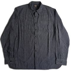 RRL インディゴ ストライプ シャツ ダブルアールエル チンストラップ 