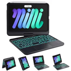 Earto iPad Mini 7 A17 Pro 第7世代(2024)/Mini 6 第6世代(2021) 8.3インチに対応 キーボード付きケース 充電式 mini キーボード ケース ipad 用保護ケース bluetooth キーボード付きケース 持s