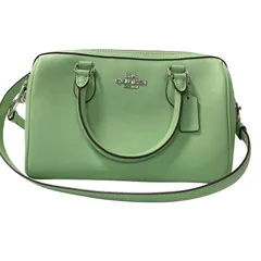 ♪3968 COACH コーチ ローアン サッチェル CH282 中古美品 グリーン　ミニボストンバッグ