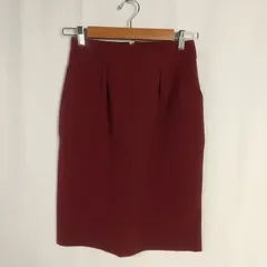 M1-02553【Women】NATURAL BEAUTY BASIC(ナチュラルビューティーベーシック) 膝丈 スカート (S) / 赤系 K