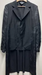 BLACK COMME des GARCONS ドッキング テーラード ジャケット コート ブラック コムデギャルソン ピン ストライプ 1B-J006 メンズ M