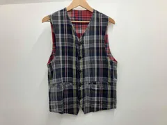 ENGINEERED GARMENTS エンジニアードガーメンツ リバーシブルベスト チェック ネイビー レッド アメカジ アメリカ製 Sサイズ