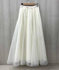 新品未使用 JENNE リッチボリュームオーガンジースカート ホワイト L