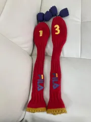 送料無料★FILA フィラ★ドライバー用ヘッドカバー　3番ウッド用ヘッドカバー★ゴルフヘッドカバー　２点セット★赤　#80227sgh