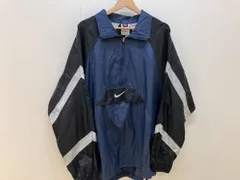 NIKE ナイキ ブルゾン ナイロンジャケット ハーフジップ ブルー ブラック ホワイトLサイズ 銀タグ 90s 90年代 H60308 ZKG
