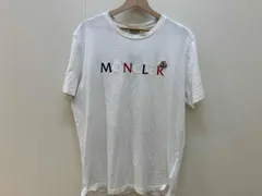 MONCLER モンクレール ロゴ刺繍Tシャツ 半袖Tシャツ ホワイト Lサイズ 綿100% 21SS   H10918C00043 8390T