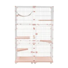 新入荷」全新品 猫 ケージ キャットケージ 3段 幅広設計 両開きドア
