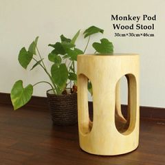 FDK62 モンキーポッド無垢材 削り出し スツール 高さ50cm 椅子 - メルカリ